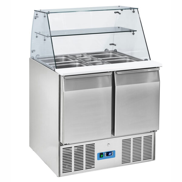 Saladeta cu 2 usi si vitrina, 900x700x1295mm