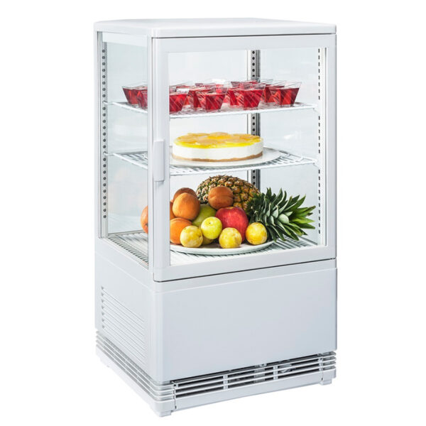 Vitrina frigorifica alba pentru cofetarie/patiserie, 58 litri