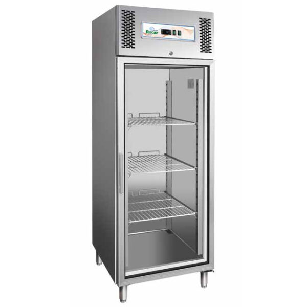 Dulap congelare din inox cu usa din sticla, 650 litri