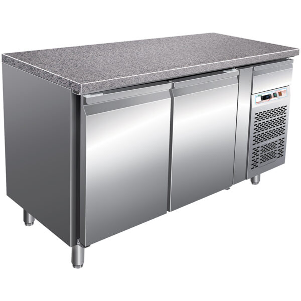 Masa frigorifica pentru patiserie cu 2 usi si blat din granit, 1505x800mm