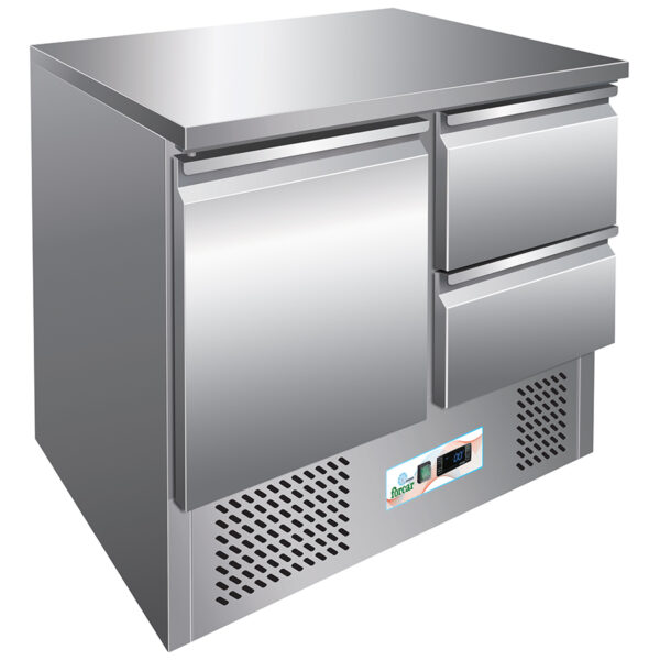 Saladeta cu 1 usa si 2 sertare, 900x700x850mm