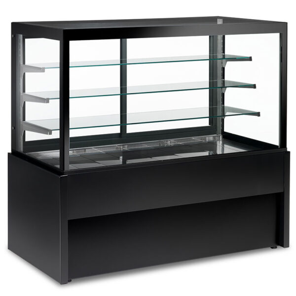 Vitrina neutra neagra pentru cofetarie/patiserie KRISTALL, 1200x780mm