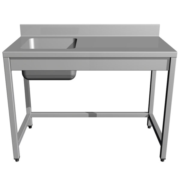 Masa de lucru cu spalator pe partea stanga, 1400x600mm