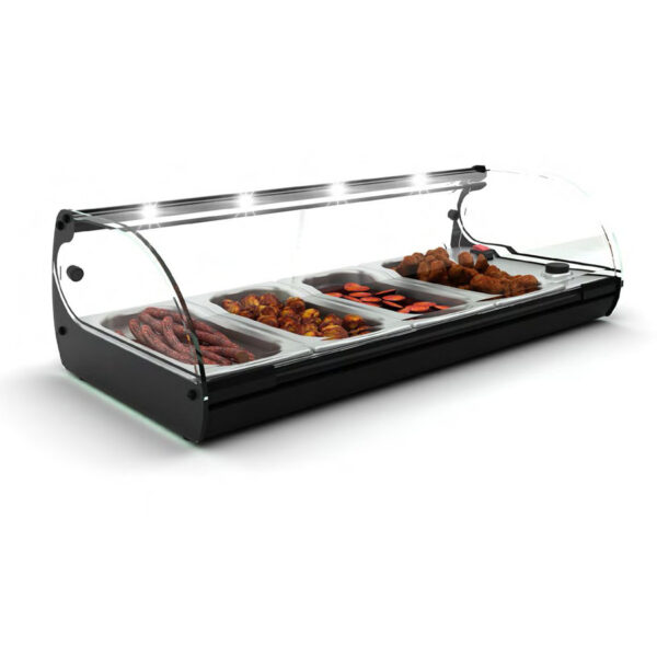 Vitrina calda orizontala tip Bain-Marie, 4 cuve GN1/3