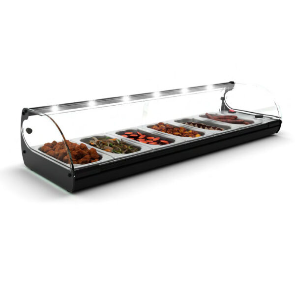 Vitrina calda orizontala tip Bain-Marie, 6 cuve GN1/3