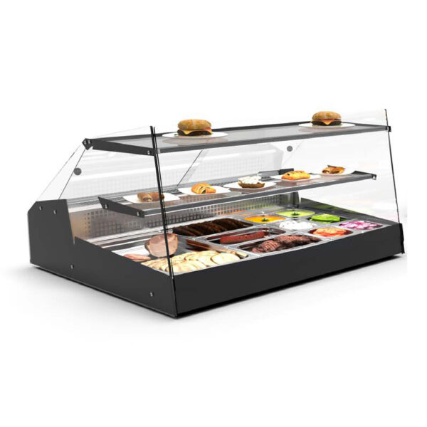 Vitrina LOMA PIE cu raft din sticla ?i plan superior