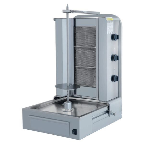 Aparat de kebab/shaorma pe gaz cu 3 arzatoare si motor jos