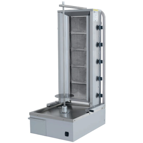 Aparat de kebab/shaorma pe gaz cu 5 arzatoare, motor jos