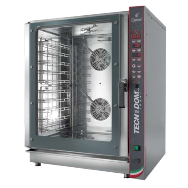 Cuptor electric digital cu convectie 10 tavi 600x400mm sau 10 tavi GN1/1, cu autocuratare si umidificare