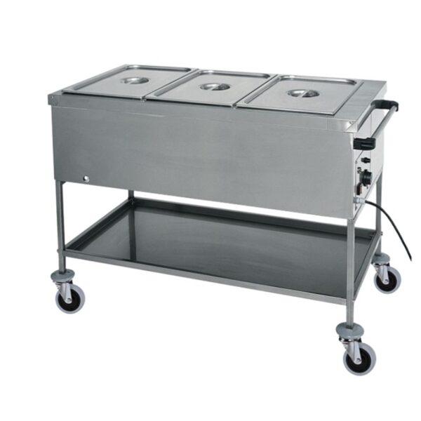 Carucior bain-marie pentru 3xGN 1/1