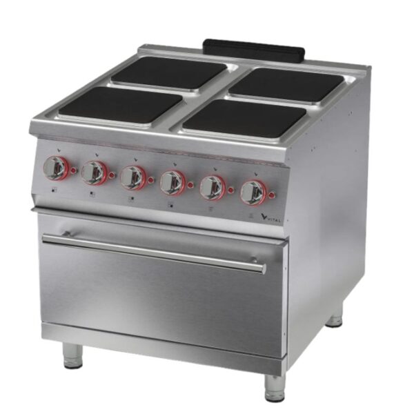 Masina de gatit electrica cu 4 plite patrate si cuptor, 800x900x850mm