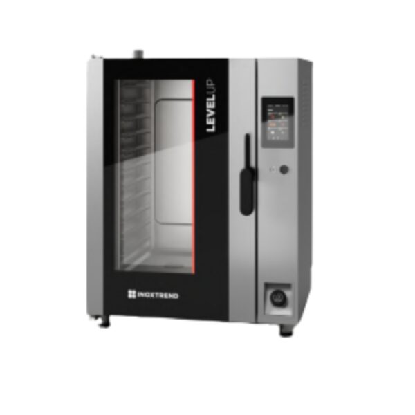 Cuptor profesional combi pe gaz cu injectie directa de abur, 11 tavi GN 1/1, touchscreen, Level-Up