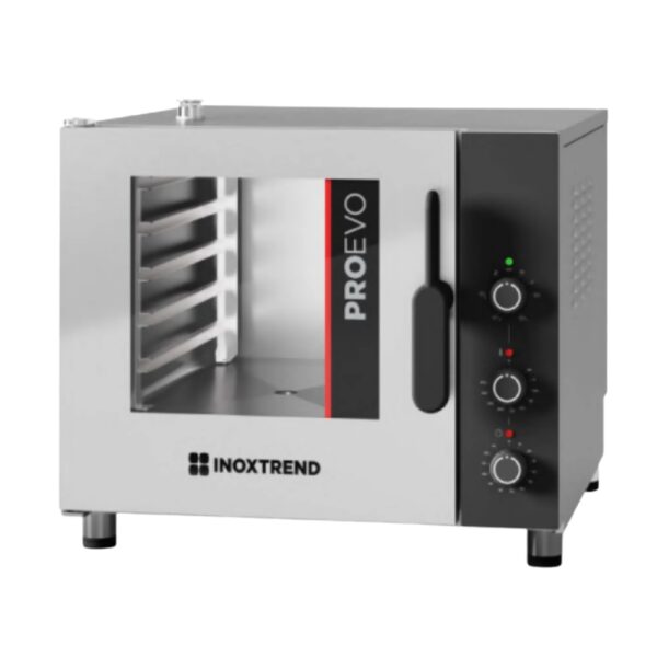 Cuptor profesional combi electric cu injectie directa de abur, 5 tavi GN 1/1, control electromecanic, ProEvo