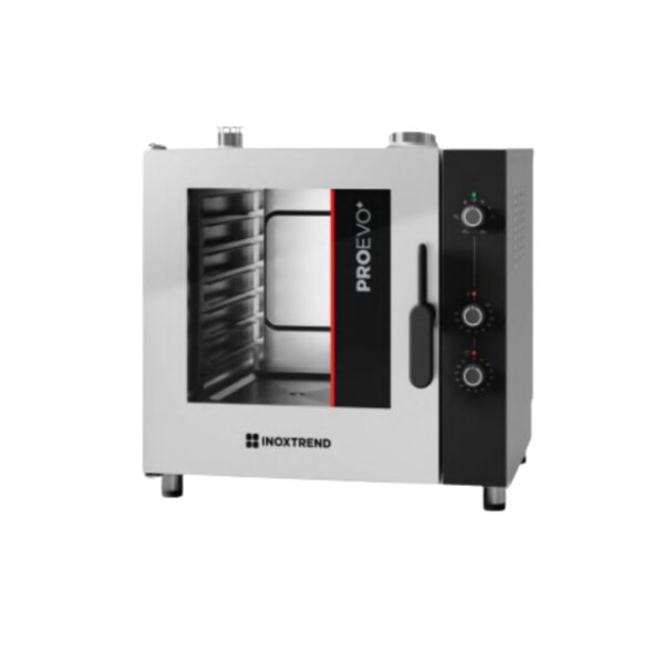 Cuptor profesional combi electric cu injectie directa de abur, 7 tavi GN 1/1, control electromecanic, ProEvo+
