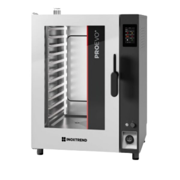 Cuptor profesional combi pe gaz cu injectie directa de abur, 11 tavi GN 1/1, touchscreen, ProEvo+